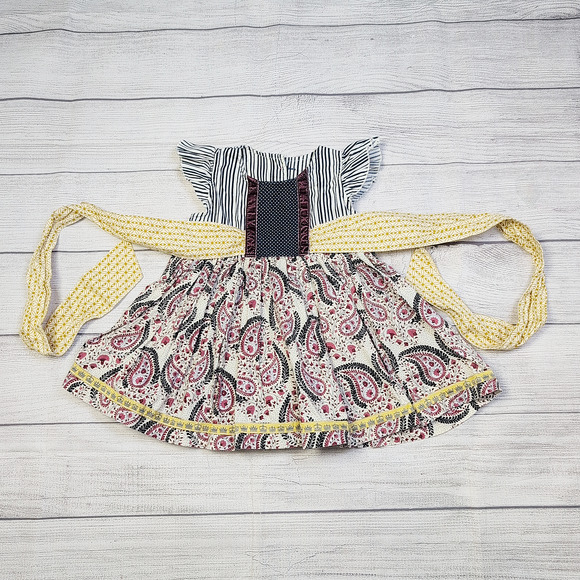 4 Matilda Jane Platinum HTF Stripe/Paisley Flutter Top - Picture 1 of 7